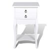 vidaXL Mesa de cabeceira com 2 gavetas branco