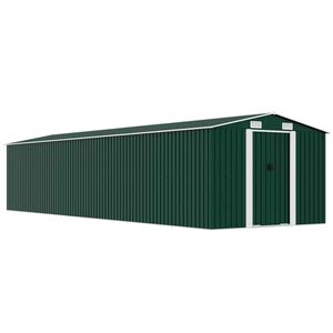vidaXL Abrigo de jardim 257x779x181 cm a&ccedil;o galvanizado verde