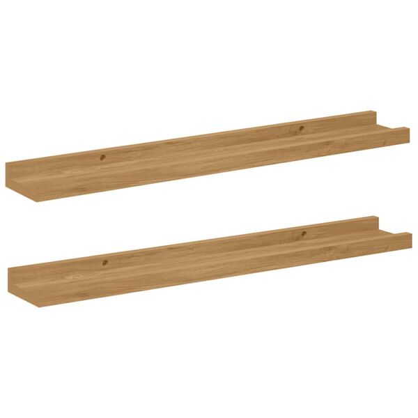 vidaXL Prateleira de Parede 2 pcs Castanho 60 x 9 x 3 cm