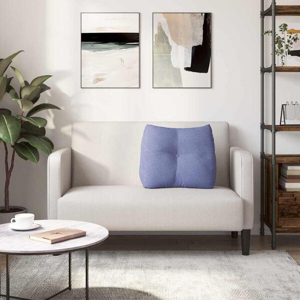 vidaXL Travesseiro para Costas Azul Jeans 60 x 24 x 50 cm tecido