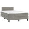 vidaXL Cama box spring c/ colch&atilde;o/LED 120x200 cm veludo cinzento-claro