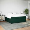 vidaXL Cama com molas/colch&atilde;o 200x200 cm veludo verde-escuro