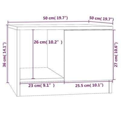 vidaXL Mesa de centro 50x50x36 cm derivados de madeira branco