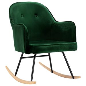 vidaXL Cadeira de baloi&ccedil;o veludo verde-escuro