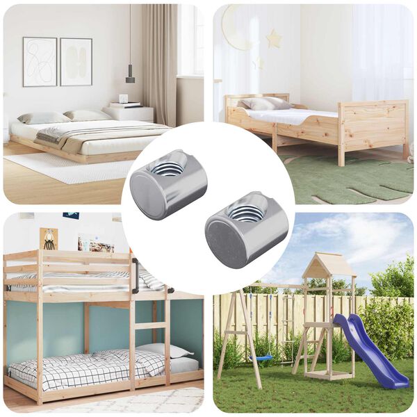 vidaXL Porcas de Barril 2 pcs Prateado M6 x 12 mm Metal