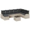vidaXL Conjunto de Sof&aacute; de Jardim 9 unid. Cinzento-claro