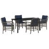 vidaXL Conjunto de Jantar para Jardim 5 pcs Cinza e Preto Vime
