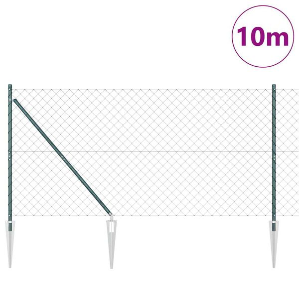 vidaXL Poste de Cerca Verde 10 x 1,2 m (malha 60 x 60 mm) A&ccedil;o e PVC