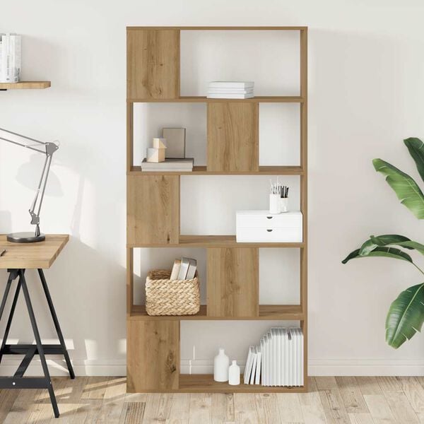 vidaXL Estante c/ 5 prateleiras derivados madeira carvalho artisiano