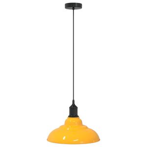 vidaXL Candeeiro suspenso regul&aacute;vel altura E27 amarelo brilhante &Oslash;31cm