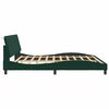 vidaXL Estrutura de cama sem colch&atilde;o Hanko 200x200 cm veludo verde-escuro