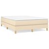 vidaXL Cama com molas/colch&atilde;o 140x190 cm tecido cor creme