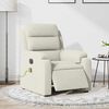 vidaXL Poltrona de massagens reclin&aacute;vel el&eacute;trica veludo cor creme