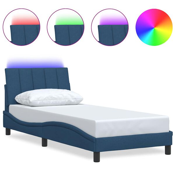 vidaXL Estrutura de cama sem colch&atilde;o Hanko 80x200 cm azul