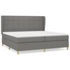 vidaXL Cama com molas/colch&atilde;o 200x200 cm tecido cinzento-escuro