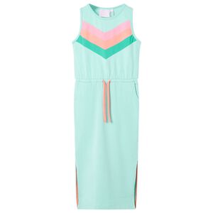 vidaXL Vestido de crian&ccedil;a com cord&atilde;o menta-claro 116