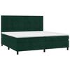 vidaXL Cama com molas/colch&atilde;o 200x200 cm veludo verde-escuro