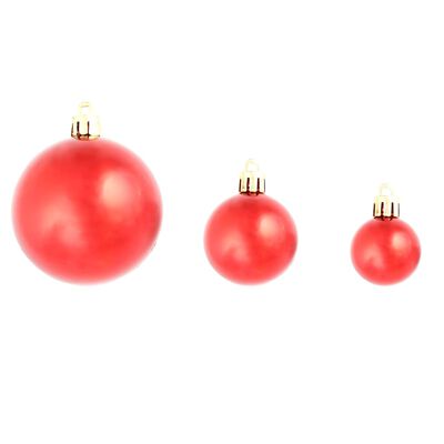 vidaXL Conjunto de bolas de natal 100 pcs 3/4/6 cm vermelho