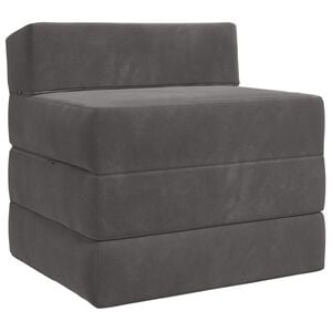 vidaXL Sof&aacute; Cama Dobr&aacute;vel Cinzento-Escuro 200 x 70 x 15 cm Veludo