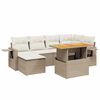 vidaXL 7 pcs conjunto de sof&aacute;s p/ jardim com almofad&otilde;es vime PE bege
