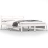 vidaXL Estrutura de cama casal 135x190 cm pinho maci&ccedil;o branco