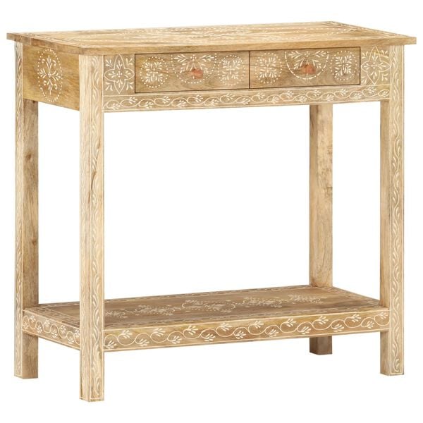 vidaXL Mesa consola 80x35x74 cm madeira de mangueira maciça