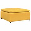 vidaXL Sof&aacute; modular c/ pufes almofadas tecido corduroy amarelo-claro