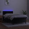 vidaXL Cama box spring c/ colch&atilde;o/LED 100x200 cm veludo preto