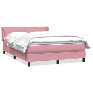 vidaXL Cama box spring com colch&atilde;o 160x210 cm veludo rosa