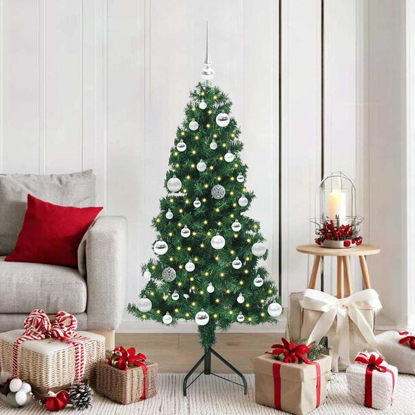 vidaXL &Aacute;rvore de Natal artificial de canto Verde 150 cm PVC e Metal