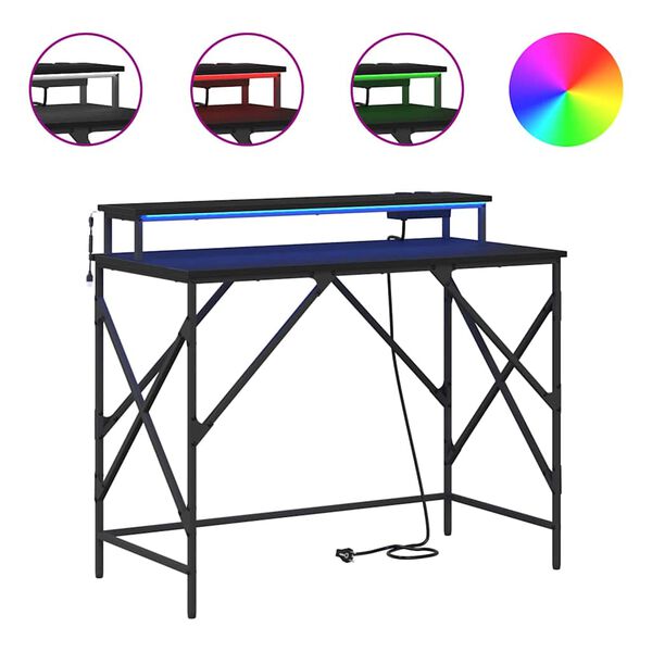 vidaXL Mesa Carvalho Preto 100 x 50 x 86,5 cm Madeira processada