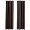 vidaXL Cortinas opacas asp. linho + ganchos 2pcs 140x225cm cinza-acas.