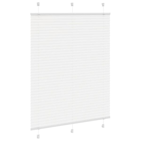 vidaXL Branco Plissada Cega 110x100cm Largura Tecido 109,4cm Poli&eacute;ster