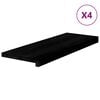 vidaXL Tapetes de escada 4 pcs 70x25x2 cm carvalho castanho-preto
