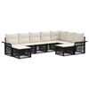 vidaXL Conjunto de Sof&aacute; de Jardim 9 unid. Preto e Branco Creme vime PE