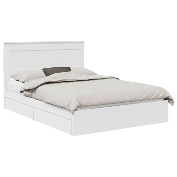 vidaXL Cama com Armazenamento Branco 140 x 190 cm Madeira processada