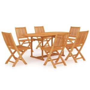 vidaXL 7 pcs conjunto de jantar para jardim madeira de teca maci&ccedil;a