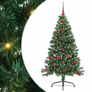 vidaXL &Aacute;rvore de Natal Artificial Pr&eacute;-iluminada Verde 120 cm PVC