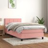 vidaXL Cama com molas/colch&atilde;o 90x190 cm veludo rosa