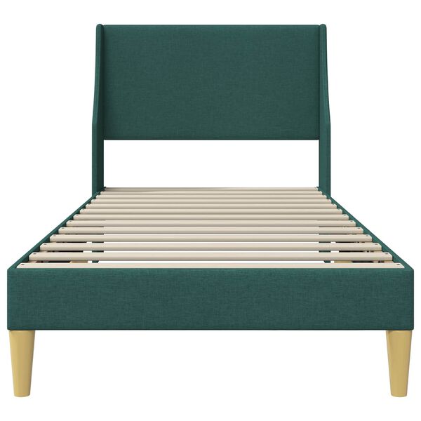 vidaXL Estrutura da Cama com cabeceira Verde Escuro 90 x 200 cm tecido