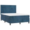 vidaXL Cama box spring c/ colch&atilde;o/LED 140x200 cm veludo azul-escuro