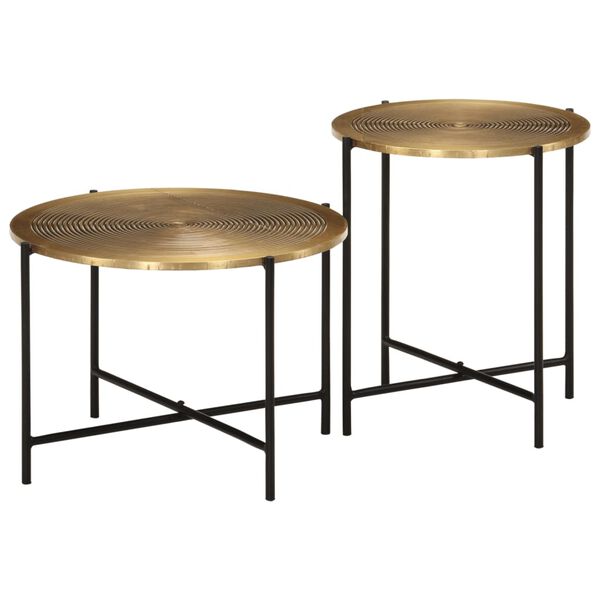 vidaXL Mesas de centro 2 pcs metal bronze e preto