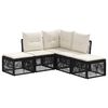 vidaXL Conjunto de Sof&aacute; de Jardim 5 pcs Preto vime PE