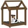vidaXL Cama para cães 61x50x70 cm pinho maciço castanho mel