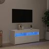 vidaXL M&oacute;vel de TV com luzes LED 90x35x40 cm branco