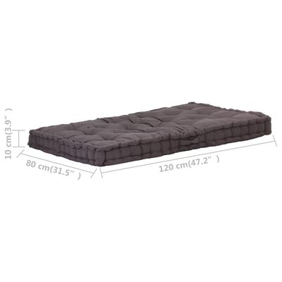 vidaXL Almofadões para sofá de paletes 2 pcs algodão antracite