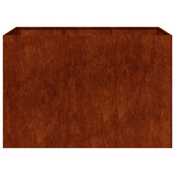 vidaXL Floreira enferrujada 120x80x80 cm a&ccedil;o resistente