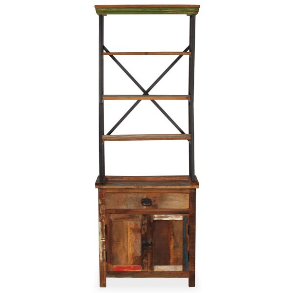 vidaXL Aparador c/ prateleiras madeira maci&ccedil;a reciclada 65x30x180cm