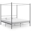 vidaXL Estrutura de cama com dossel 180x200 cm metal cinzento