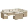 vidaXL 12 pcs conjunto de sof&aacute;s p/ jardim com almofad&otilde;es vime PE bege